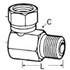 FEMALE PIPE SWIVEL TO MALE PIPE 90° ELBOW